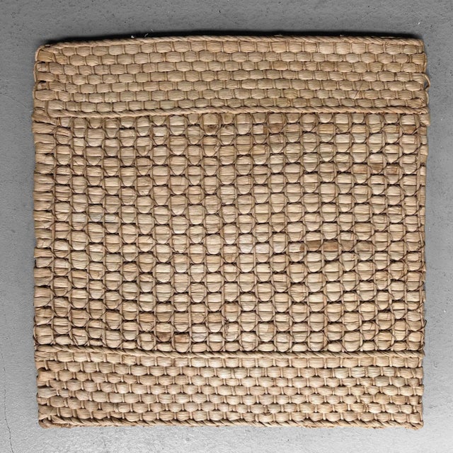 1980s Japanese Woven Straw Zabuton, 1980s, Set of 3 For Sale - Image 5 of 9