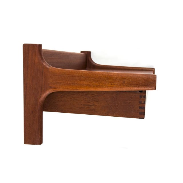 Brown Teak Wall Console attributed to Børge Mogensen, 1960s For Sale - Image 8 of 13