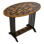 Vintage English Painted Side Table with Fish Découpage For Sale - Image 10 of 10
