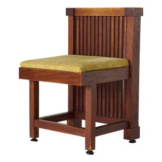 Early 20th Century Spindle Side Chair for the Lawrence Memorial Library Attributed to Frank Lloyd Wright For Sale