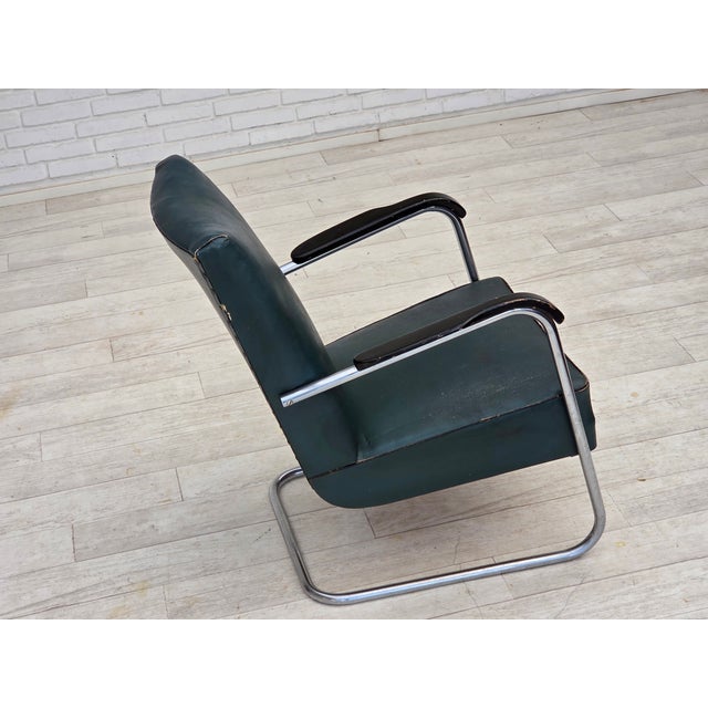 Green Vintage Scandinavian Lounge Chair, 1950s For Sale - Image 8 of 18