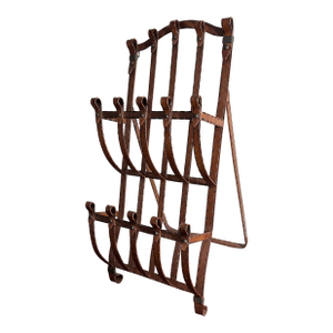Vintage Faux Leather Hermes Strap Style Magazine Rack