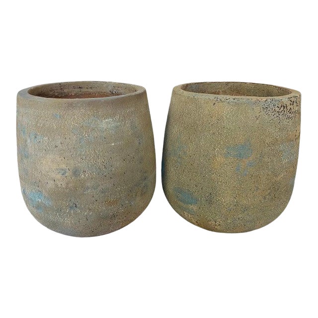 Pair of Monumental Crucible Planters - Atelier Vierkant Style Egg Pot For Sale
