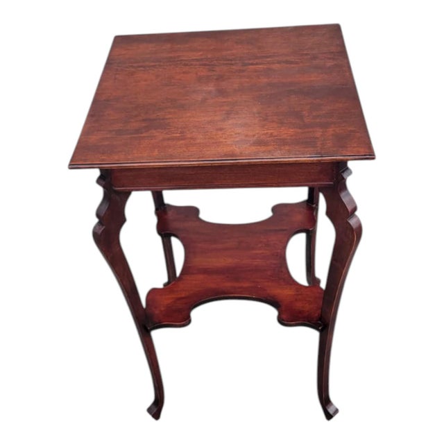 Wood 19th Century Solid Cherry Edwardian Two Tier Occasional Table For Sale - Image 7 of 15
