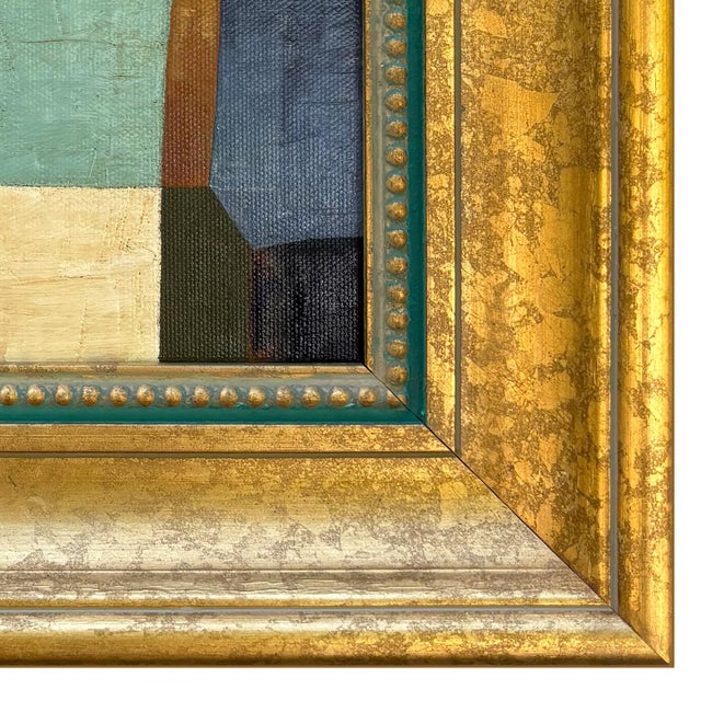 2020s Contemporary Bold Color-Block Painting in Vintage Frame For Sale - Image 5 of 6