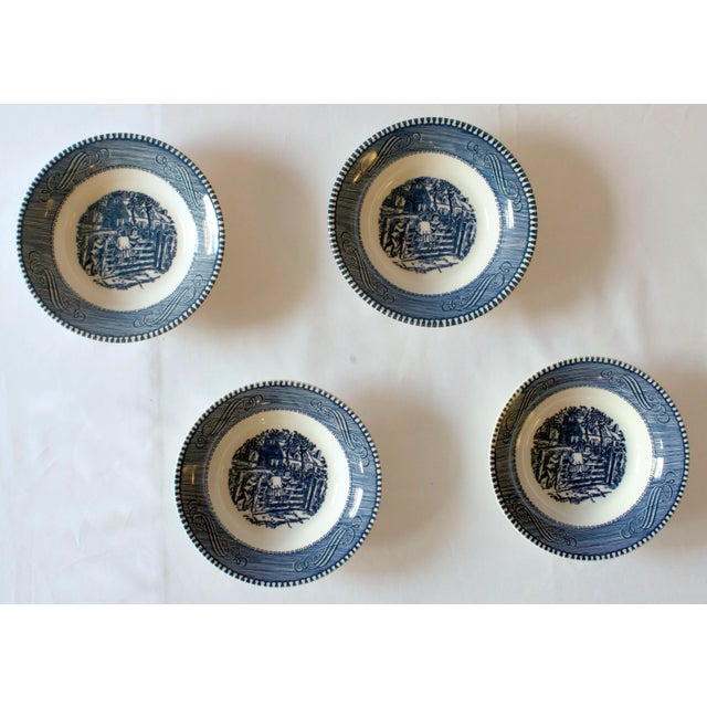 Mid 20th Century Currier & Ives Fruit/Dessert Bowl- Set of 4 For Sale - Image 9 of 9