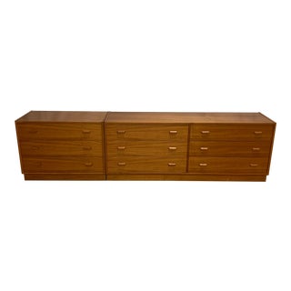 Danish Modern Teak Low Dresser For Sale