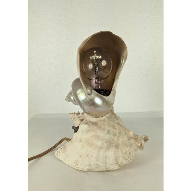 Deco Nautilus and Conch Shell Lamp For Sale - Image 11 of 11