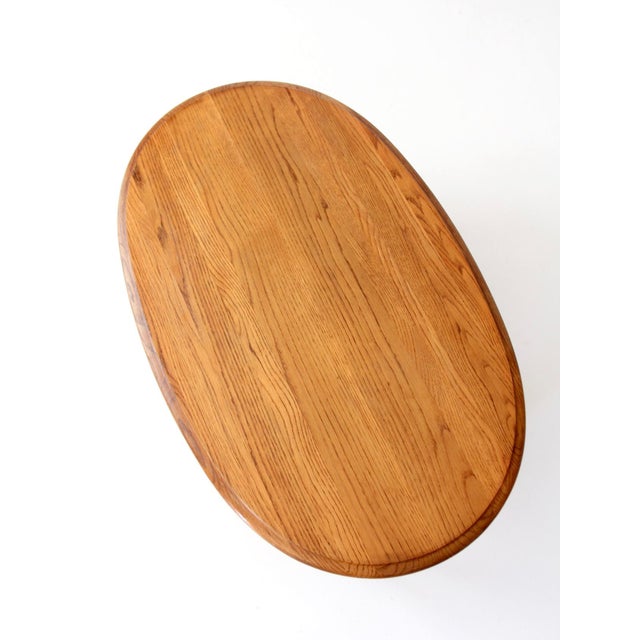 Vintage Oak Oval French Provincial Coffee Table For Sale - Image 6 of 17