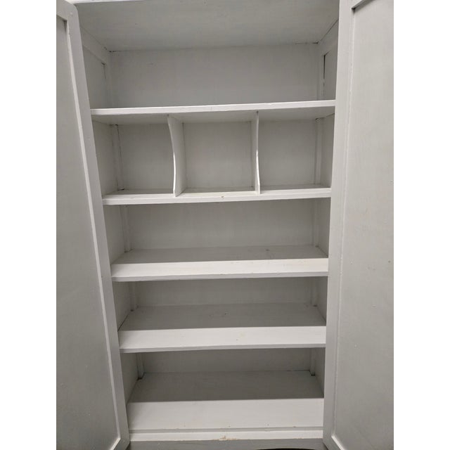 Wood 1940s White Wooden Vintage Cabinet For Sale - Image 7 of 10