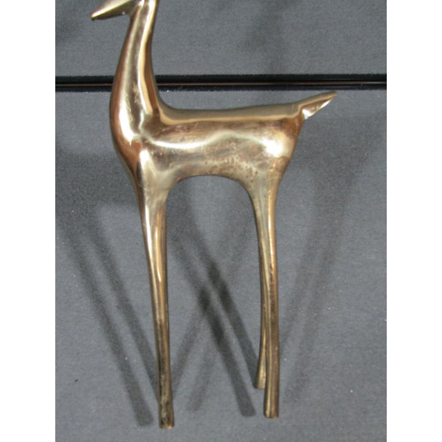 Vintage 16" Brass-Tone Modernist Deer Stag Sculpture With Branch Antlers For Sale - Image 10 of 12
