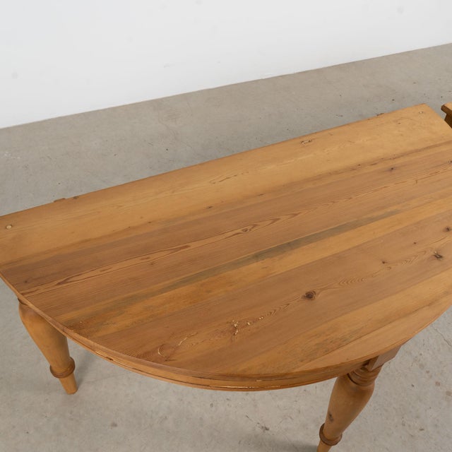 Pair of 19th Century Swedish Pine Demilune Console Tables For Sale - Image 4 of 17