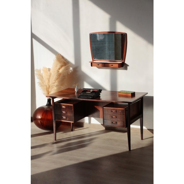 Vintage Rosewood Desk by Gunner Nielsen for Tibergaard, 1960 For Sale - Image 14 of 18