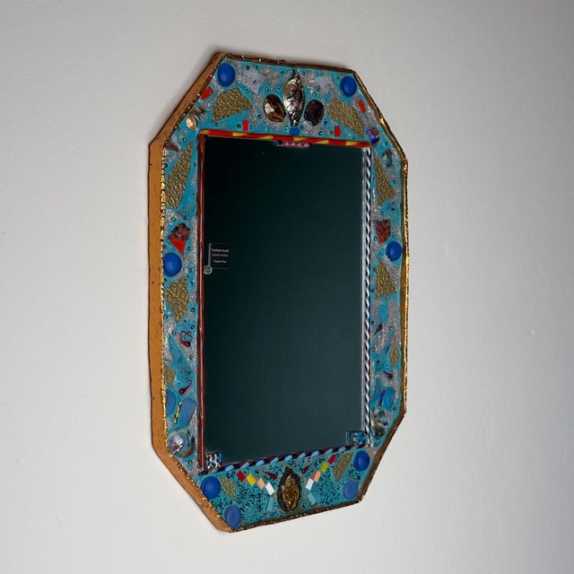 Glass Mid-Century Modern Murano Glass Mosaic Mirror by Zane Luigina, Italy, 1990s For Sale - Image 7 of 18