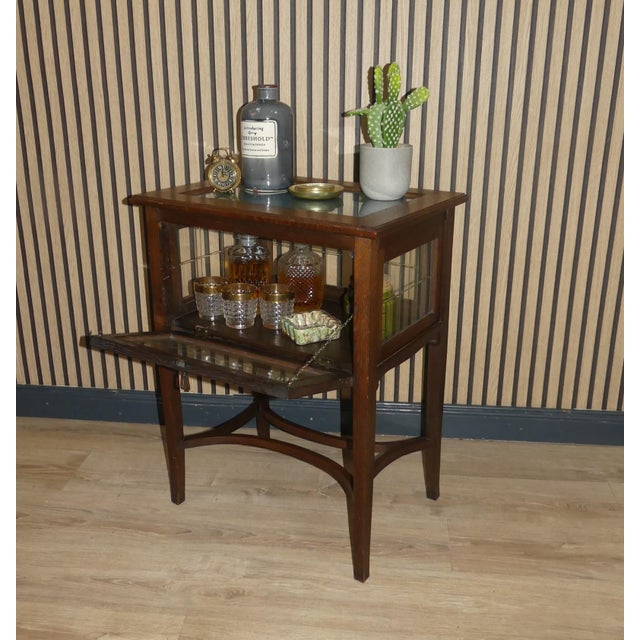 Brown Art Nouveau Tea or Bar Cabinet with Glass, 1890s For Sale - Image 8 of 13
