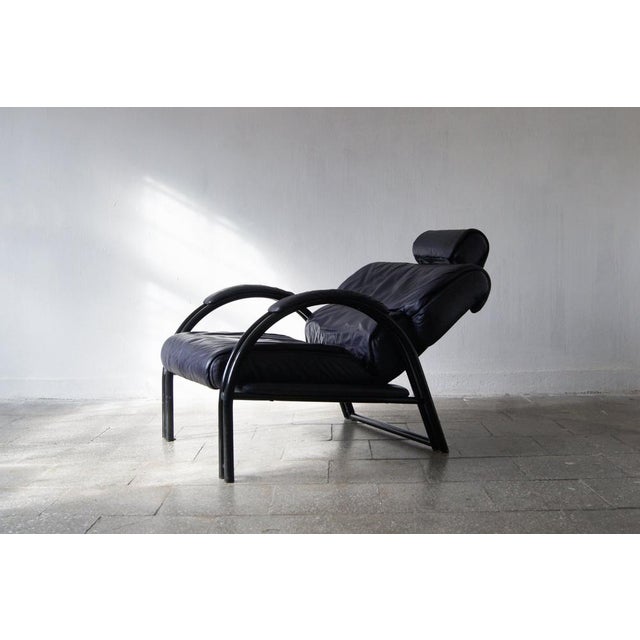 Vintage Italian Lounge Chair in Leather For Sale - Image 5 of 15