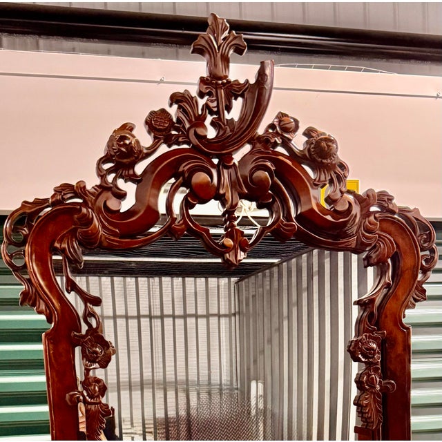 1970s French Rococo Style Mahogany Console Table For Sale - Image 4 of 12