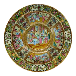 19th Century, Chinese Export Famille Rose Medallion Centerpiece Bowl 15.75"