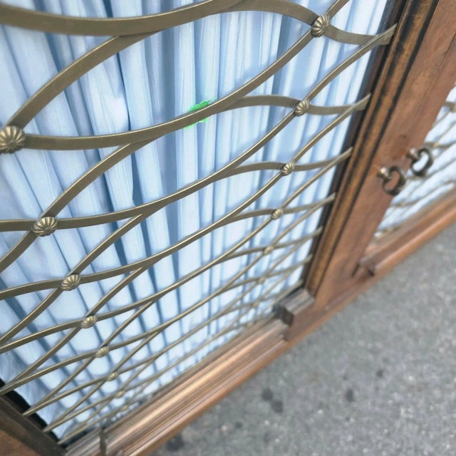 Vintage French Empire Style 6- Lattice Door Cherry Credenza For Sale - Image 13 of 13