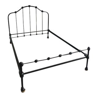 1940s Vintage Iron Full Size Bed For Sale