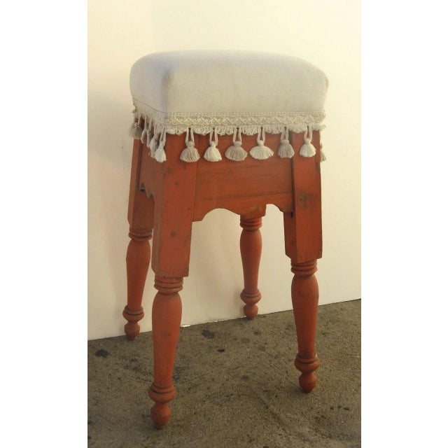 English English Turned Leg Painted Tall Stool For Sale - Image 3 of 4