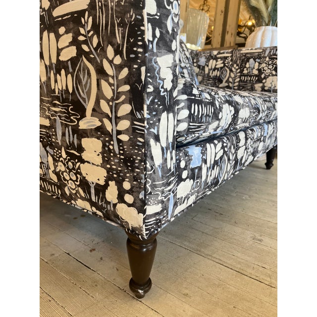 Contemporary Reupholstered Settee With Designer Fabric Chairish