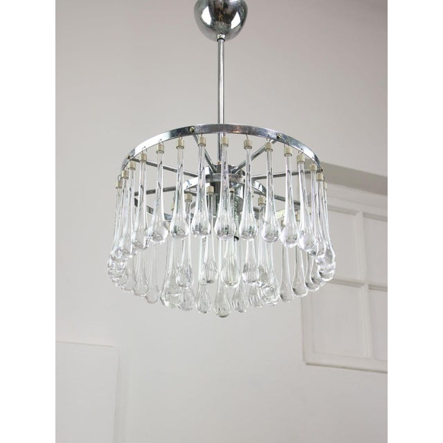 Mid-Century Italian Crystal Teardrop Chandelier, 1960s For Sale - Image 13 of 17
