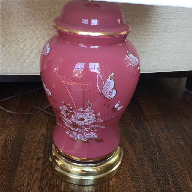 Salmon Colored Glass Ginger Jar Lamps A Pair Chairish