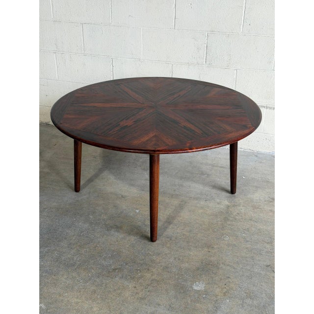 Mid 20th Century Mid 20th Century Danish Modern Rosewood Round Coffee Table in Style of h.w. Klein For Sale - Image 5 of 8