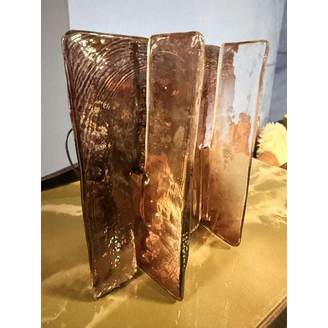 Brown Vintage Italian Murano Glass Wall Lamp, 1970s For Sale - Image 8 of 14