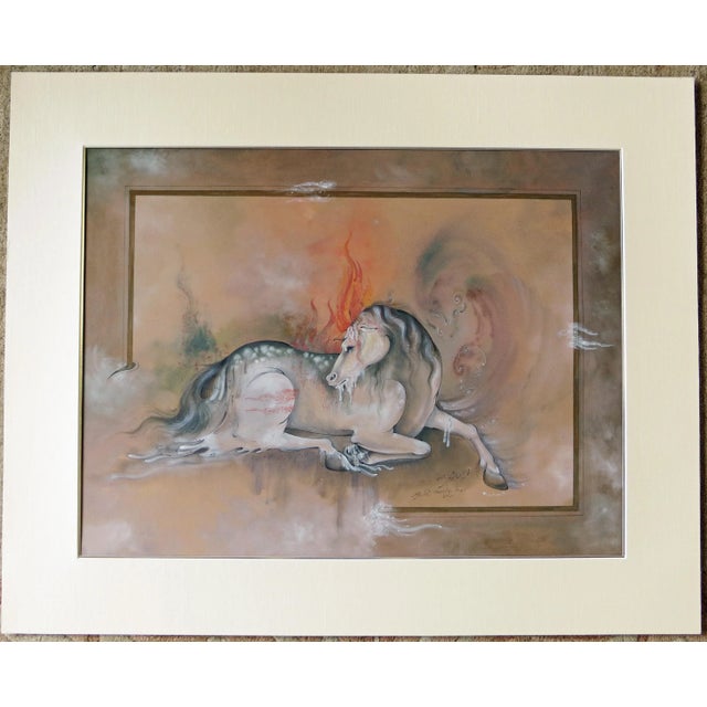 1990s Horse Painting by Mohammad Reza Sharify For Sale - Image 4 of 9