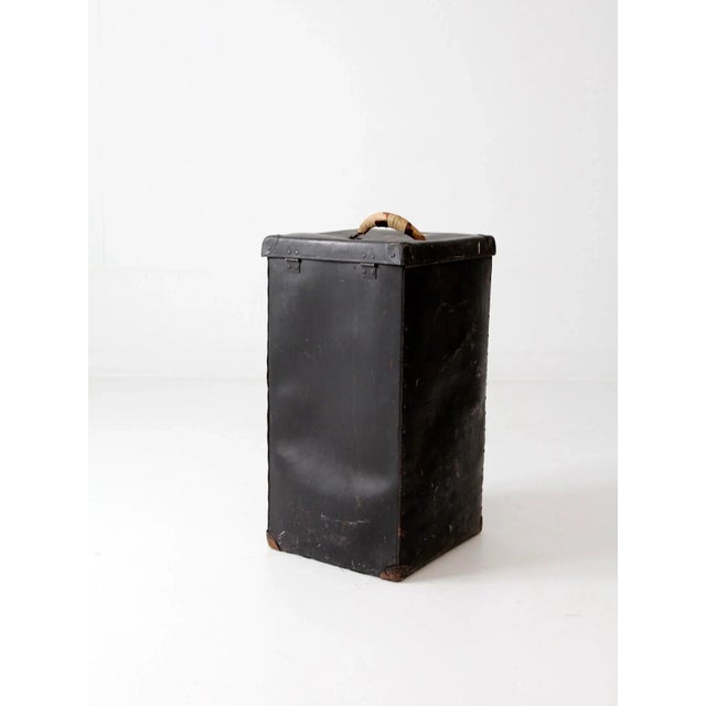 Vintage Black Storage Bin For Sale - Image 6 of 10