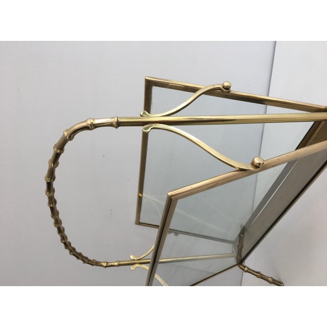 1940s 1940s Brass and faux bamboo magazine rack by Maison Baguès For Sale - Image 5 of 12
