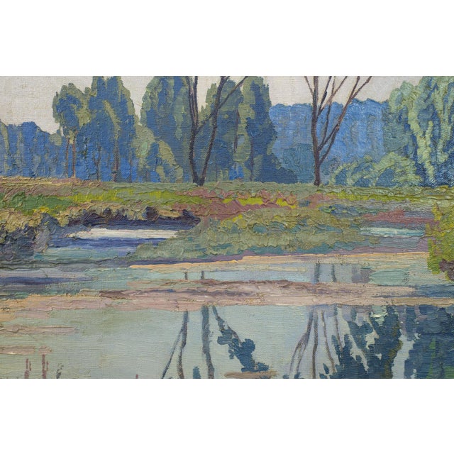 Max Kahrer, Landscape Au in Klosterneuburg, 1919, Oil Painting, Framed For Sale - Image 4 of 9