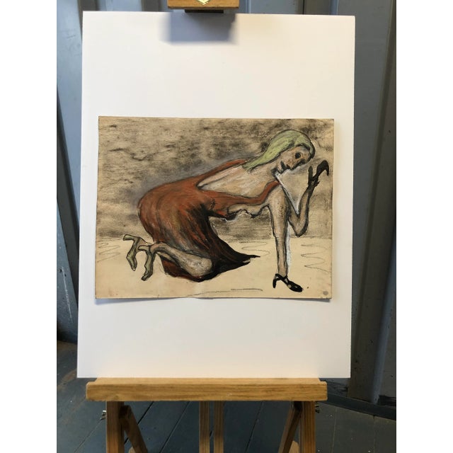 Peter Passuntino BDSM 1960s Ink, ink wash & chalk on paper 12.25"x10" unframed unsigned ***Framed image is a mere...