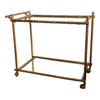 1950s Mid-Century Metal Tea Cart For Sale
