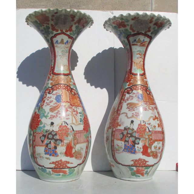 Japanese Japanese Edo 1880s Matching Vases Hichozan Shinpo--a Pair of 2 For Sale - Image 3 of 15