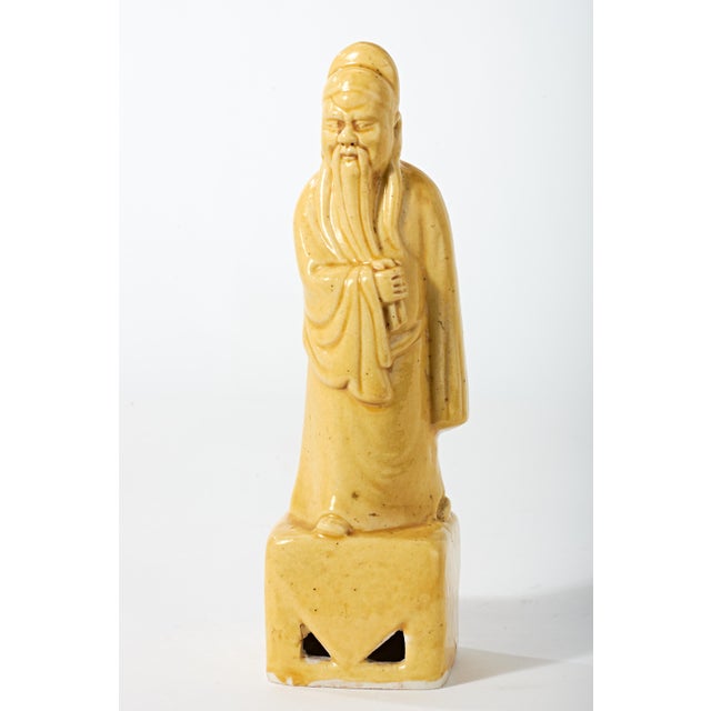 Mid 20th Century Chinese Wise Man Ceramic Figurine For Sale - Image 17 of 18