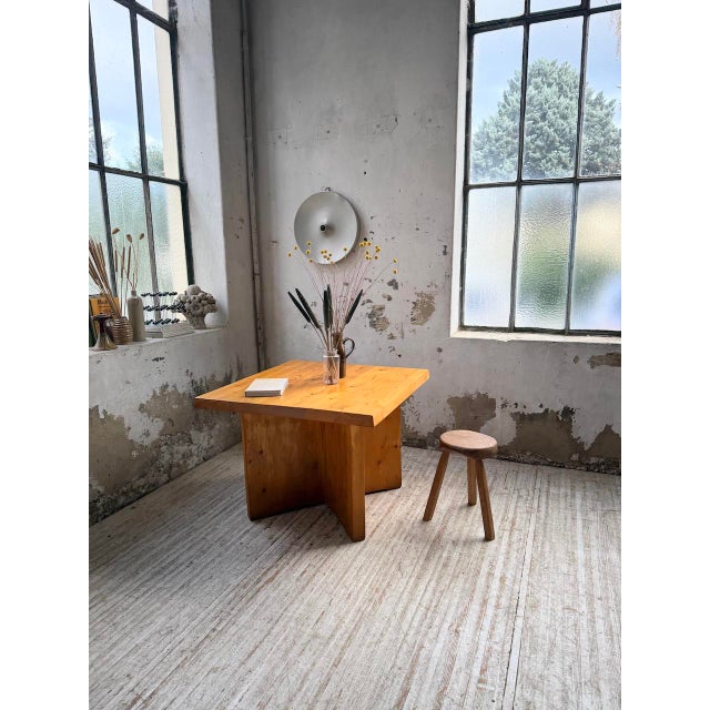 Modernist Square Pine Table, 1950s For Sale - Image 8 of 18