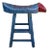 Sharp Blue Red Fish Shape Seat Top Wood Tall Bench Stool For Sale