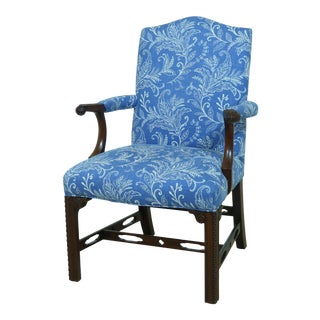 Southwood Georgian Style Mahogany Upholstered Armchair For Sale