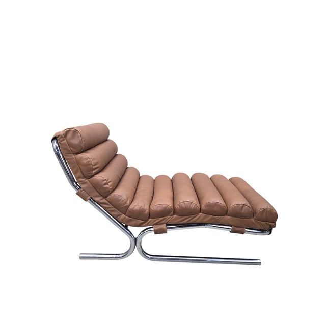 MCM Milo Baughman Style Chrome Tubular Chaise Lounge Chair Newly Reupholstered-Hold For Sale - Image 12 of 12