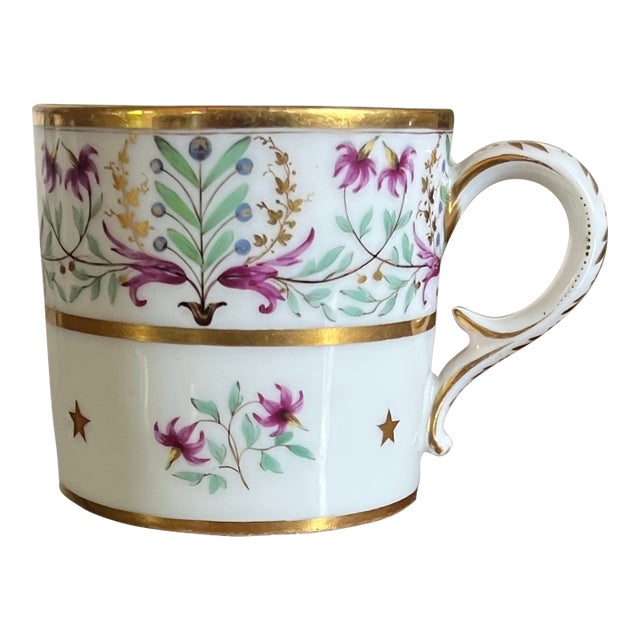 Antique Early 19th Century French Empire Paris Porcelain Coffee Cup or Can by Dihl Circa 1800 For Sale