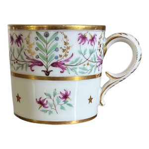 Antique Early 19th Century French Empire Paris Porcelain Coffee Cup or Can by Dihl Circa 1800