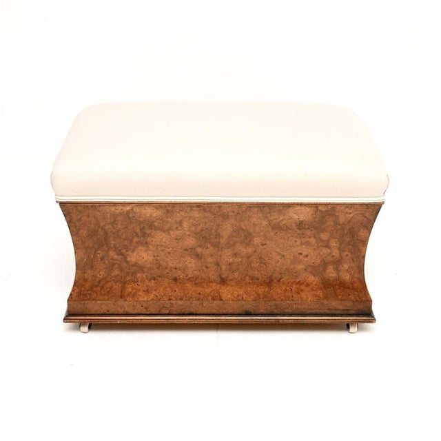 1930s Vintage Burr Walnut Ottoman, 1930 For Sale - Image 5 of 10