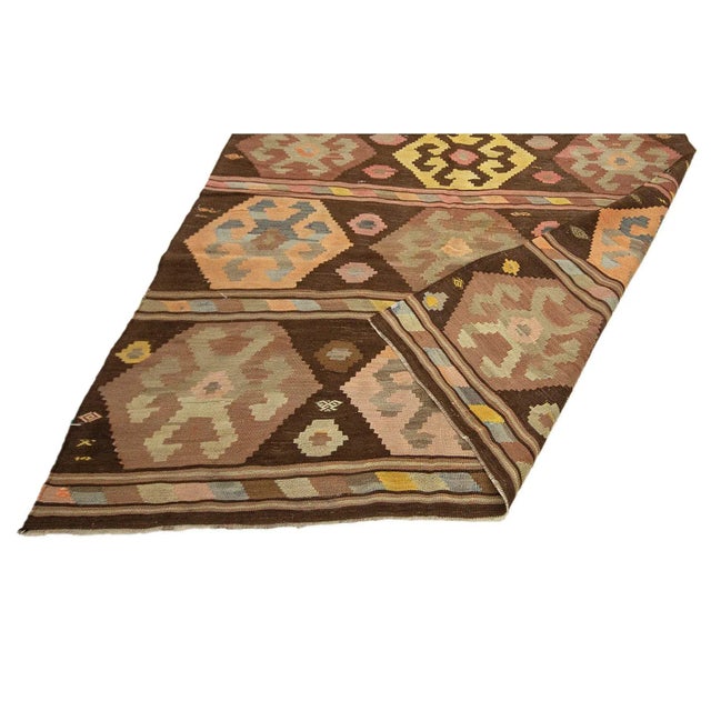 Mid 20th Century Vintage Turkish Kars Kilim Rug For Sale - Image 5 of 7