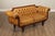 High Quality Antique 19th Century Tufted Leather Sofa with Carved Mahogany Frame