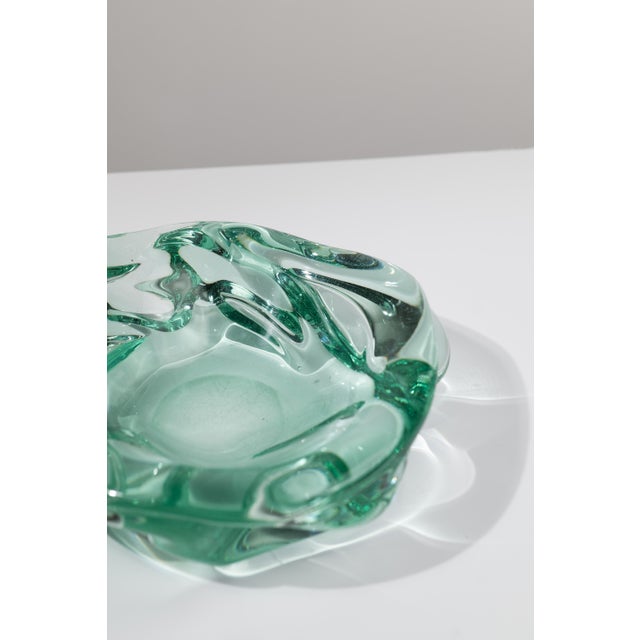 Glass Vintage Green Murano Glass Ashtray by Archimede Seguso for Seguso Vetri Darte, 1940s For Sale - Image 7 of 9