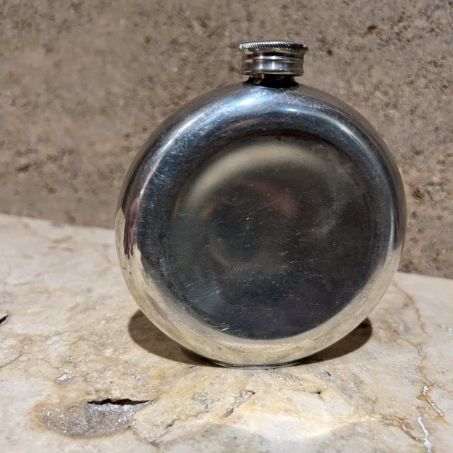 Art Deco Sheffield Pewter Hip Flask England For Sale - Image 9 of 10