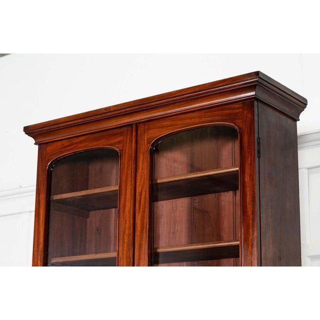 English Mahogany Bookcase with Secretary, 1870 For Sale - Image 11 of 18